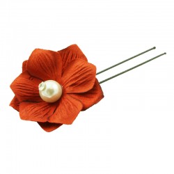 Hårnål blomma med pärla 2-pack