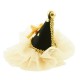 Hårklämma konformad svart & guld festhatt Small