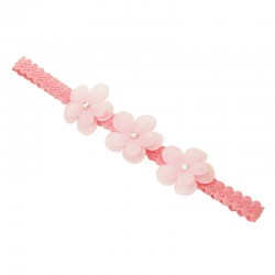 Hårband baby tre blommor med spetsband