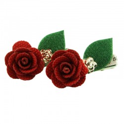 Näbbklämma tygros med löv 2-pack