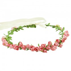 Hårkrans små rosor med band