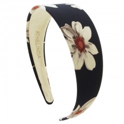 Diadem färgat tyg med vita blommor