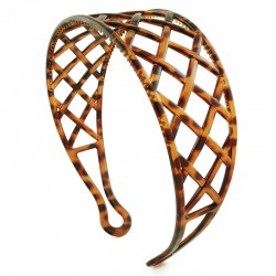 Plastdiadem extra bred med sneda rutor