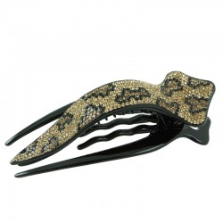 Hårnålsklämma Leopard Brown