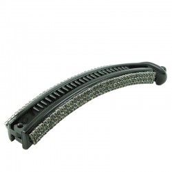 Bananklämma smal enfärgad strass L