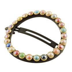 Cirkelspänne med blandfärgade pärlor