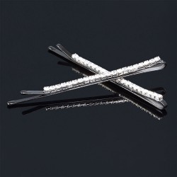 Hårnål vit strass 4-pack