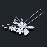 Hårnål vita blommor med silverblad