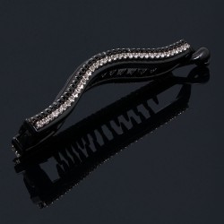 Bananklämma vågig med strass