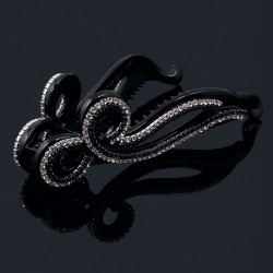Bananklämma rosettband med strass