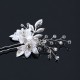 Hårnål vita morgonstjärnor med silverblad